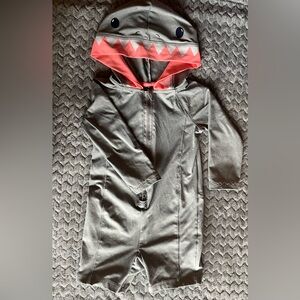 Cat & Jack Toddler Boy Shark Hooded One-Piece Swimsuit – Size 2T 🦈🌊